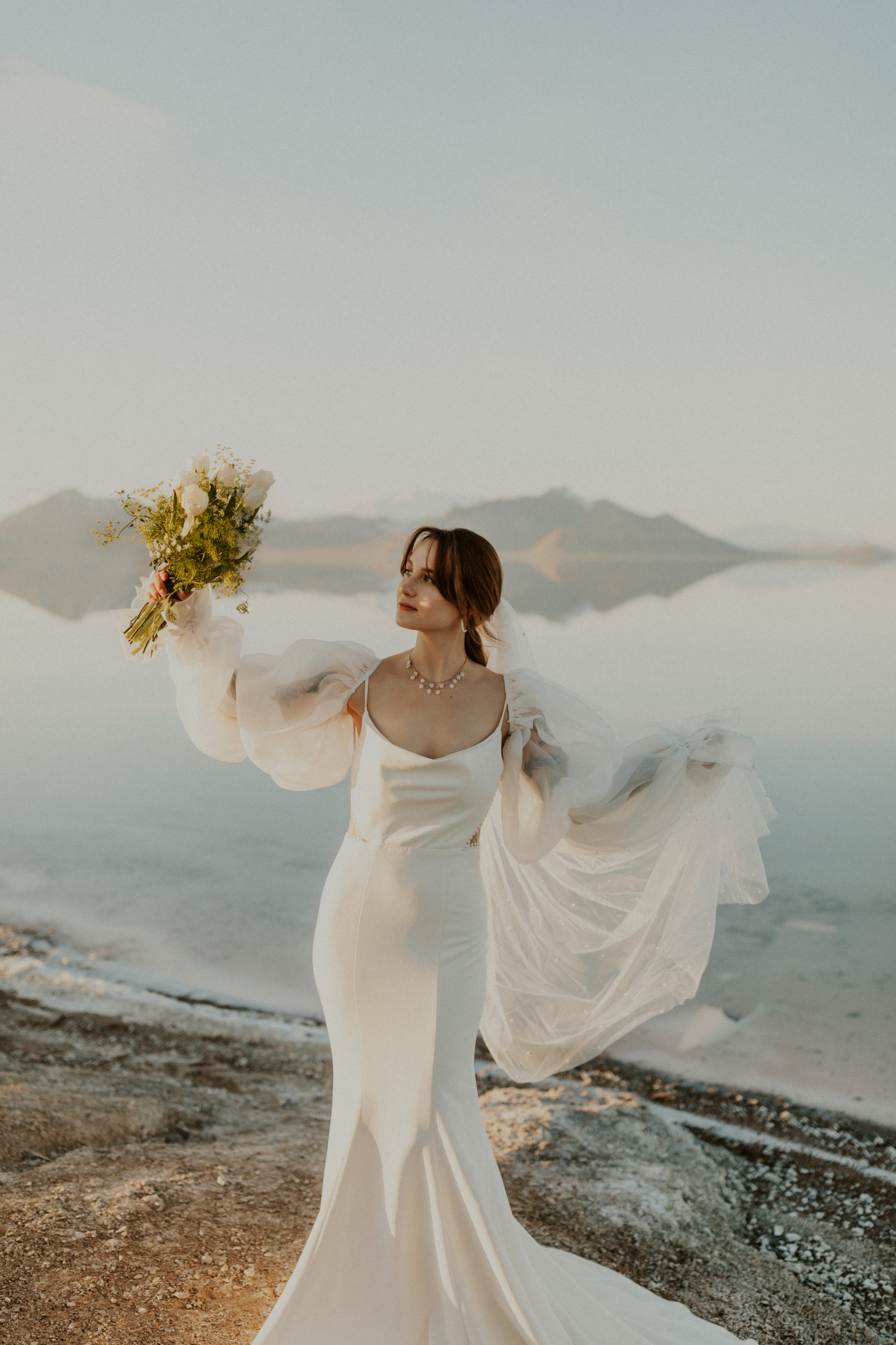 Intimate wedding at Salt Flats in Utah