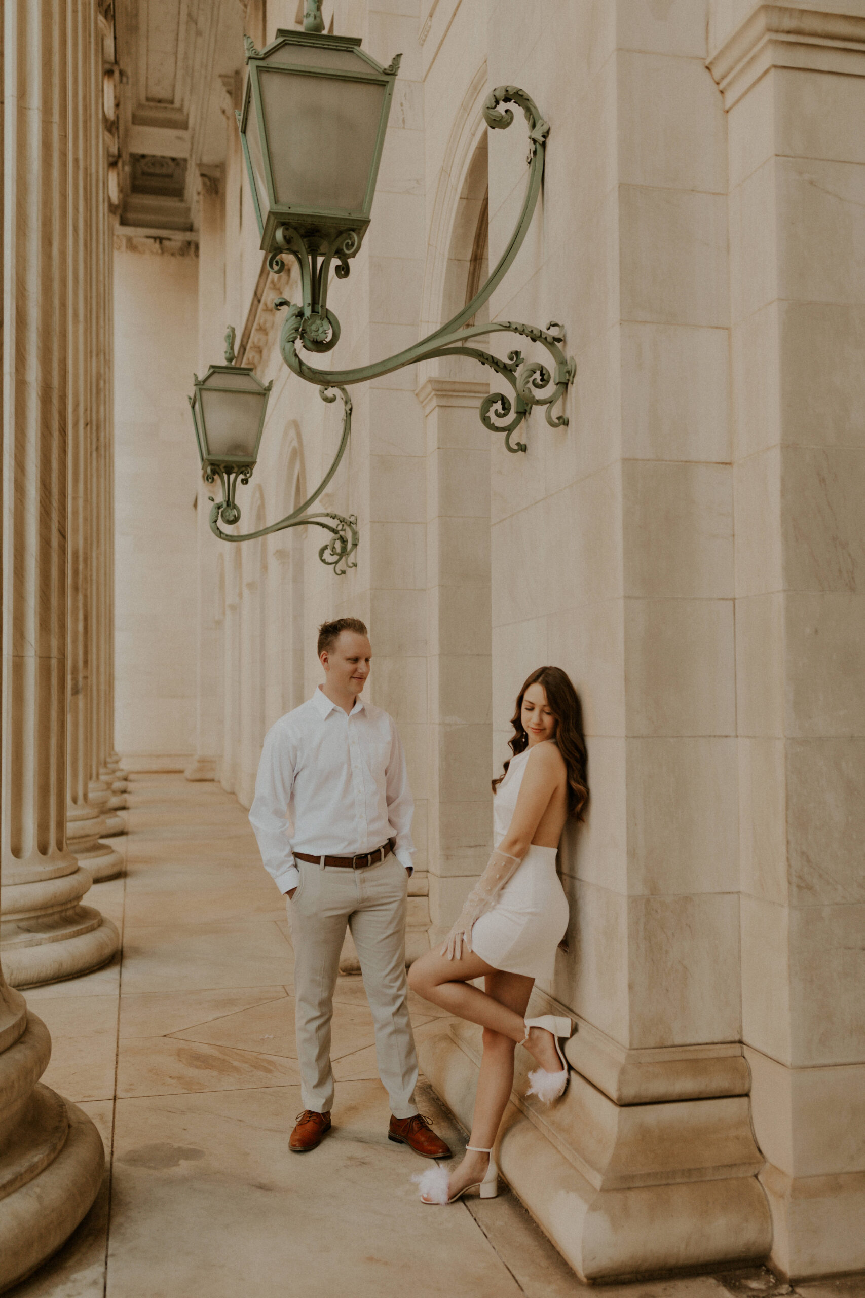 Romantic and elegant engagement session in Downtown Denver