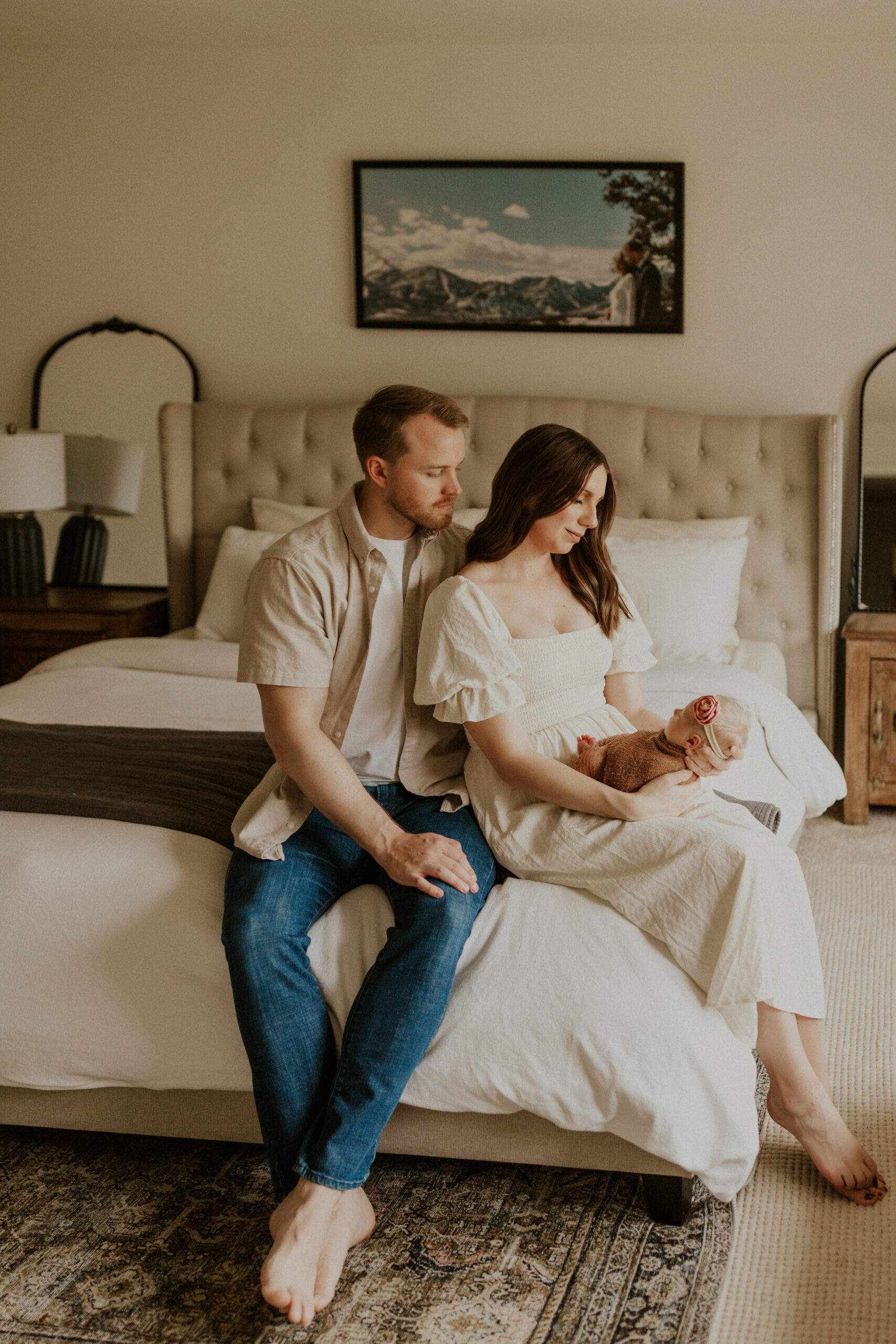 The Garner family's cozy newborn lifestyle session in their home in Colorado Springs, Colorado.