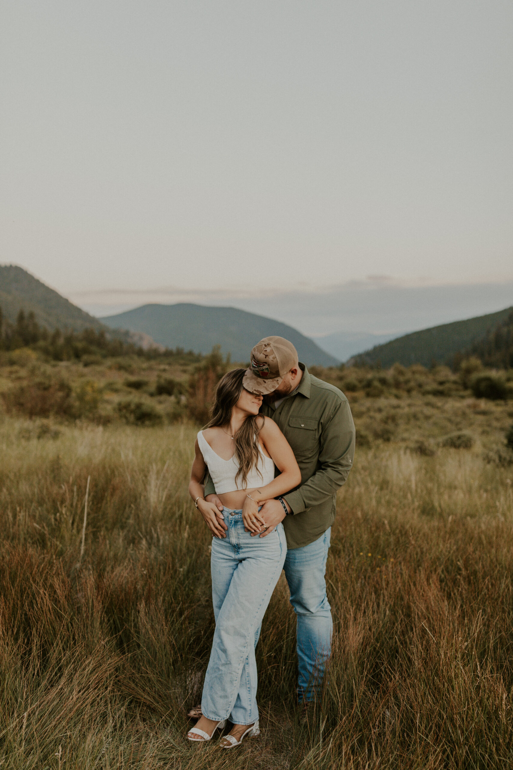 Romantic blue hour engagement session in Colorado’s mountains at Guanella Pass.
