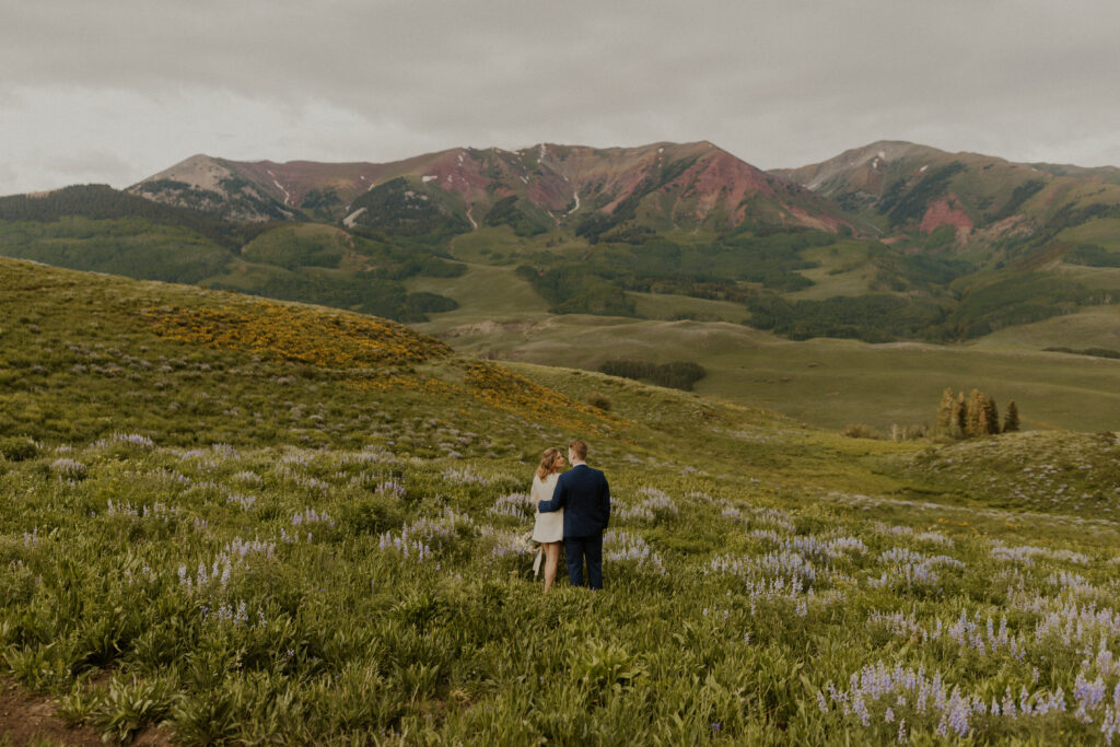 Intimate elopemement in Crested Butte, Colorado wildflowers